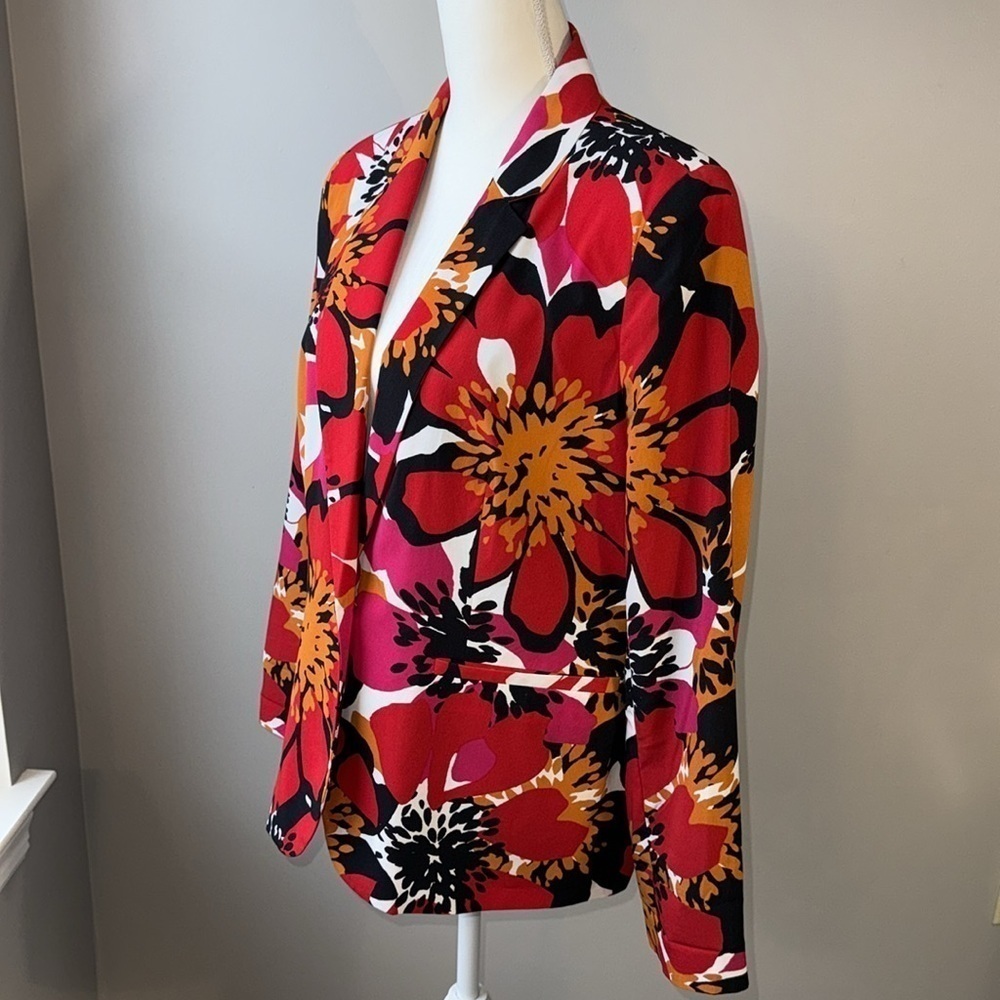 Worthington Blazer Vintage Colorful Floral Single Breasted Lightweight Size XL - Picture 3 of 9
